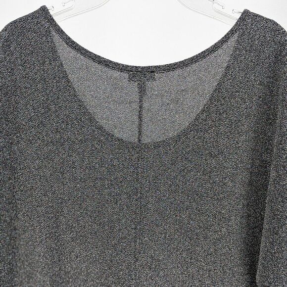 Express Women's Boxy Metallic Short Sleeve Blouse Top Black Small - Picture 4 of 6